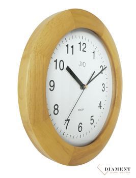 Zegar drewniany okrągły JVD w kolorze jasnego, ciepłego dębu NS7017.2 ✅ Zegar w okrągłej obudowie w kolorze jasnego dębu. ✅ (1).jpg