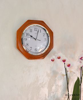 Zegar ścienny drewniany mahoń JVD NS71.3✓ Zegary ścienny, zegary na ścianę ✓ zegary drewniane✓ wymarzony prezent  (2).JPG