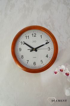 Zegar ścienny drewniany JVD wykonany z drewnianej obudowy. Zegar w kolorze dębu, pasujący do większości wnętrz. Darmowa wysyłka! Zapraszamy www.zegarki-diament (8).JPG