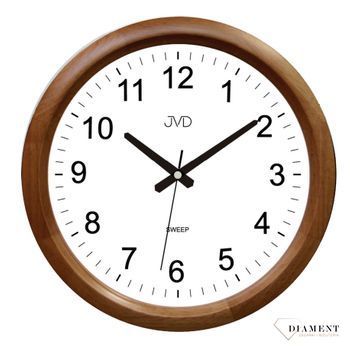 Zegar ścienny wykonany z drewnianej obudowy. Zegar w kolorze dębu, pasujący do większości wnętrz. Darmowa wysyłka! Zapraszamy www.zegarki-diament.pl.jpg