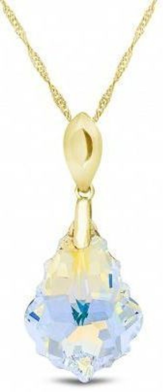 Elegancki naszyjnik Spark Chandelier NSG6090AB wykonany z srebra próby 925 z kryształem Swarovski. Złota powłoka, długość 41 cm (35 cm + 6 cm przedłużki). Doskonały na prezent!1.jpg