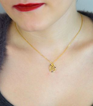 Elegancki naszyjnik srebrny damski NSP6471-AZ 💎 łańcuszek ankier z owalną zawieszką i kolorową cyrkonią z literką A. Srebro próby 925, długość 40 cm + 9 cm, waga 2,10 g, zapięcie karabińczyk. Subtelna, personalizowana biż (4).JPG