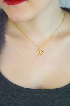 Elegancki naszyjnik srebrny damski NSP6471-AZ 💎 łańcuszek ankier z owalną zawieszką i kolorową cyrkonią z literką A. Srebro próby 925, długość 40 cm + 9 cm, waga 2,10 g, zapięcie karabińczyk. Subtelna, personalizowana biżut (1).JPG