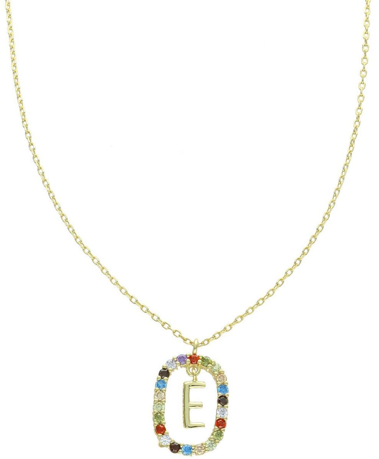 Naszyjnik srebrny pozłacany NSP6471-EZ – ankier z zawieszką i literką E, próba 925 💎 E.jpg