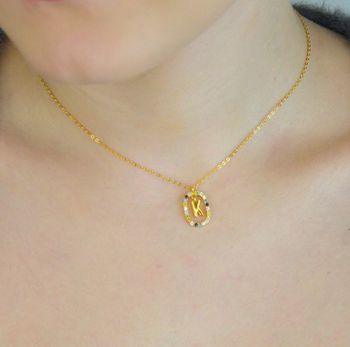 Elegancki naszyjnik srebrny damski NSP6471-KZ 💎 łańcuszek ankier z owalną zawieszką i kolorową cyrkonią z literką K. Srebro próby 925, długość 40 cm + 50 cm, waga 2,00 g, zapięcie karabińczyk. Personalizowana biżuteria! (1).JPG