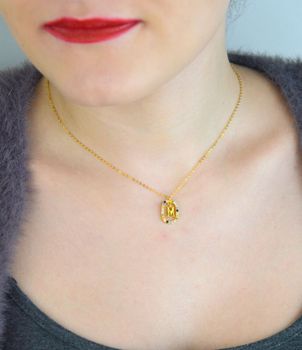 Elegancki naszyjnik damski srebrny pozłacany NSP6471-MZ 💎 łańcuszek ankier z owalną zawieszką i cyrkoniami z literką M. Srebro próby 925, długość 40 cm + 5 cm, zawieszka 1,7 x 1,2 cm, zapięcie karabińczyk. Personalizowana (3).JPG