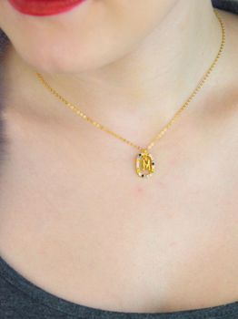 Elegancki naszyjnik damski srebrny pozłacany NSP6471-MZ 💎 łańcuszek ankier z owalną zawieszką i cyrkoniami z literką M. Srebro próby 925, długość 40 cm + 5 cm, zawieszka 1,7 x 1,2 cm, zapięcie karabińczyk. Personalizowana b (1).JPG