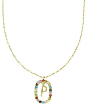 Naszyjnik srebrny pozłacany NSP6471-PZ – ankier z zawieszką i literką P, próba 925.jpg