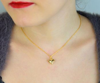 Elegancki naszyjnik damski srebrny pozłacany NSP6587Z 💖 łańcuszek ankier z gładkim serduszkiem 1,2 cm x 1,0 cm. Srebro próby 925, długość 40 cm + 5 cm przedłużka. Subtelna biżuteria idealna na prezent dla kobiety! (3).JPG