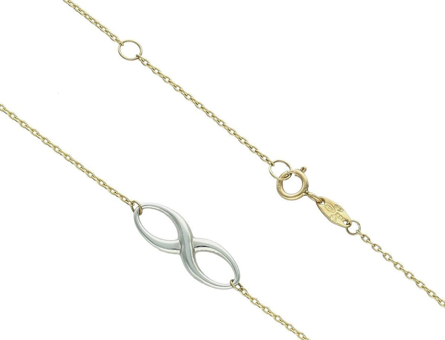 Złoty naszyjnik celebrytka damska znak nieskończoności próba 333- NSZ-000000-014-333. Damska złota biżuteria o formie delikatnej celebrytki łączącej w sobie subtelny 1.jpg