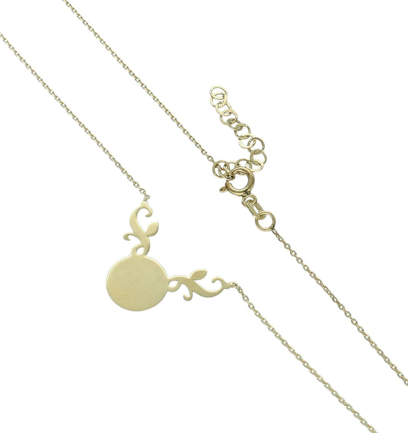 Naszyjnik złoty celebrytka 333 blaszka kółeczko NSZ-000000-017-333. Złoty naszyjnik damski. Złoty naszyjnik celebrytka damska. Celebrytka damska 333 z okrągłą blaszką. Złoty naszyjnik damski na prezent (2).jpg