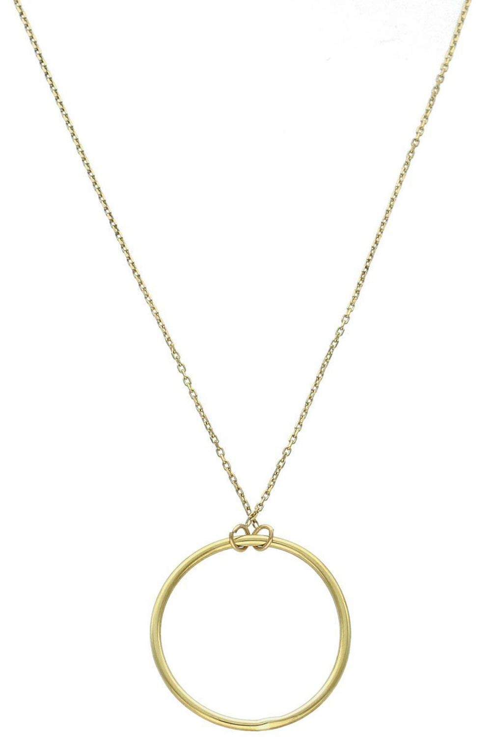 Złoty naszyjnik celebrytka duże puste kółko 333- NSZ-000000-021-333. Naszyjnik celebrytka kółeczko wykonany z 8-karatowego złota. Prezentowany złoty naszyjnik to doskonała propozycja 1.jpg