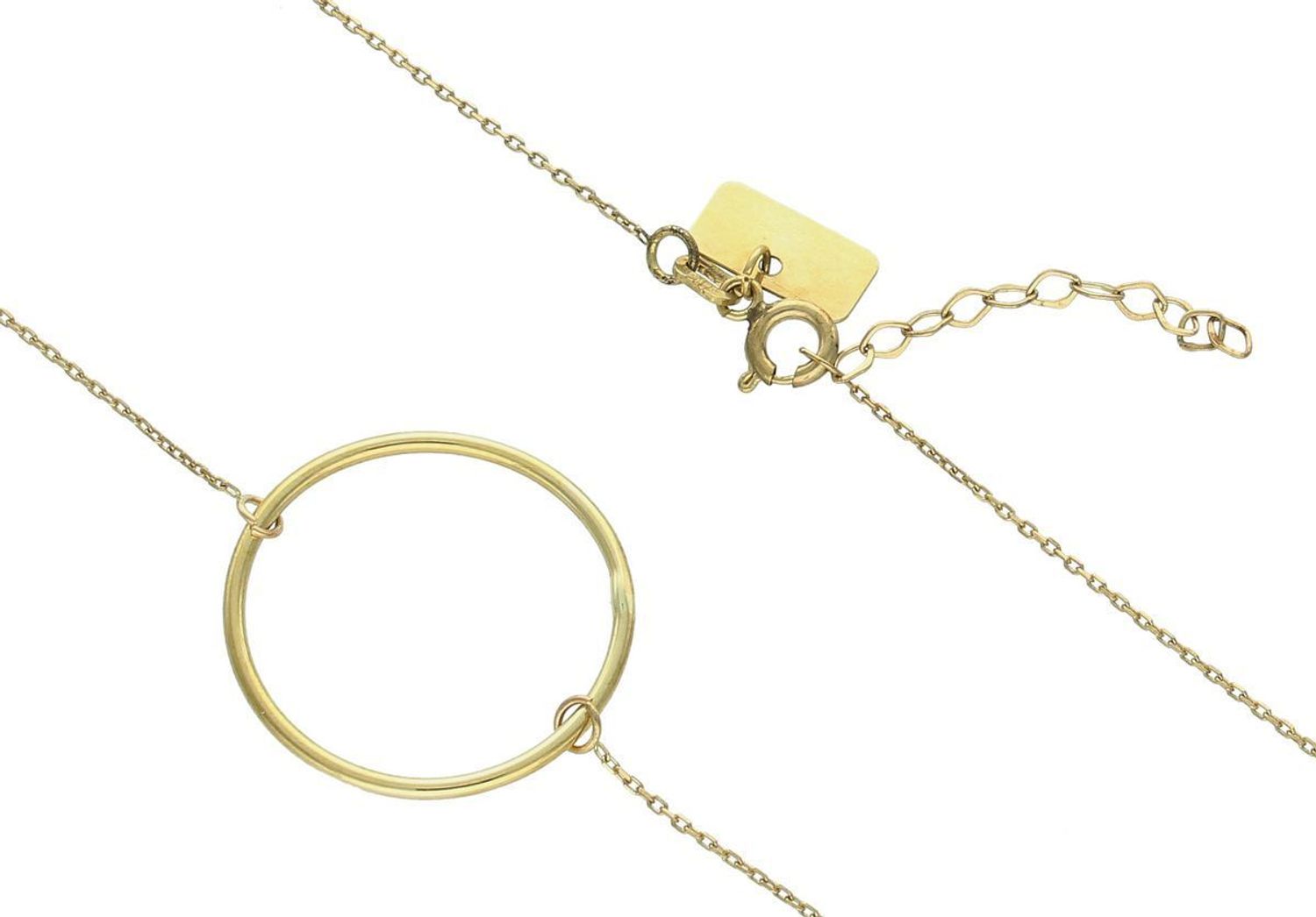 Złoty naszyjnik celebrytka duże puste kółko 333- NSZ-000000-021-333. Naszyjnik celebrytka kółeczko wykonany z 8-karatowego złota. Prezentowany złoty naszyjnik to doskonała propozycja 1.jpg