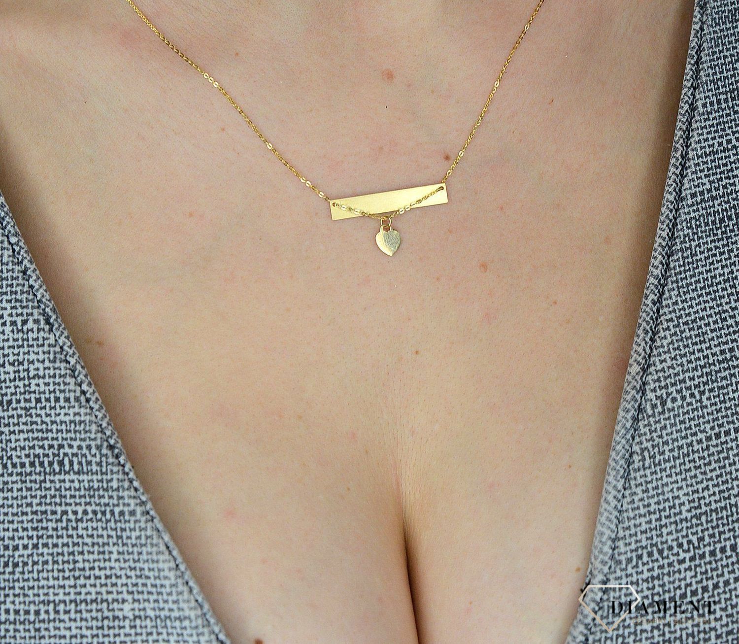 Naszyjnik złoty próby 585 blaszka z serduszkiem NSZ-000000-029-585  ✓Złote Naszyjniki Damskie w Sklepie z Biżuterią zegarki-diament.pl✓Piękne i Eleganckie Naszyjniki dla Kobiet✓.jpg