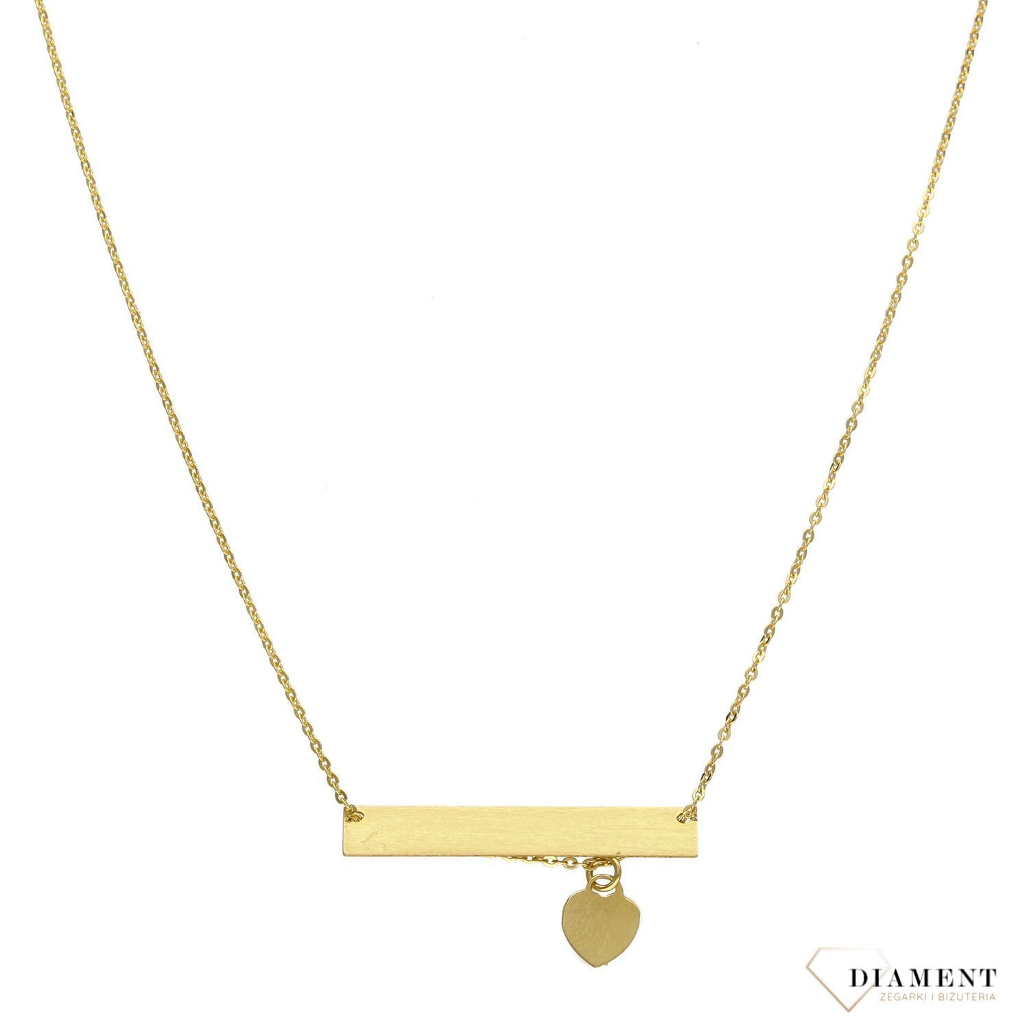 Naszyjnik złoty próby 585 blaszka z serduszkiem NSZ-000000-029-585  ✓Złote Naszyjniki Damskie w Sklepie z Biżuterią zegarki-diament.pl✓Piękne i Eleganckie Naszyjniki dla Kobiet✓.jpg
