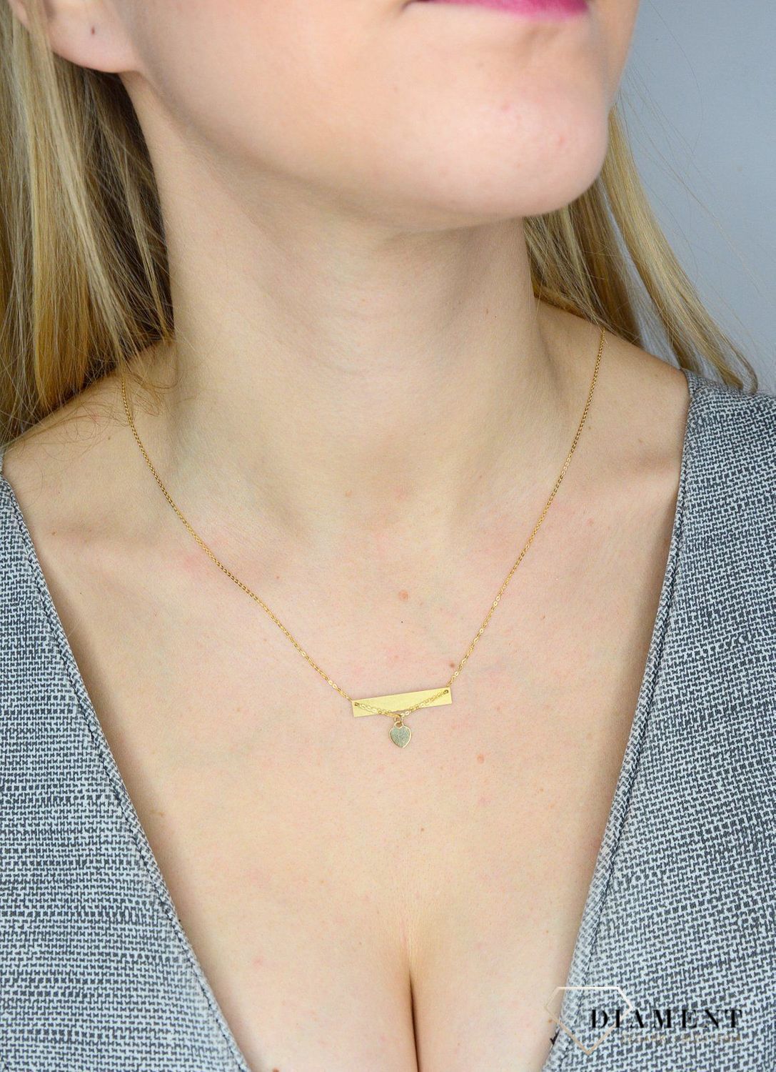 Naszyjnik złoty próby 585 blaszka z serduszkiem NSZ-000000-029-585  ✓Złote Naszyjniki Damskie w Sklepie z Biżuterią zegarki-diament.pl✓Piękne i Eleganckie Naszyjniki dla Kobiet✓.jpg