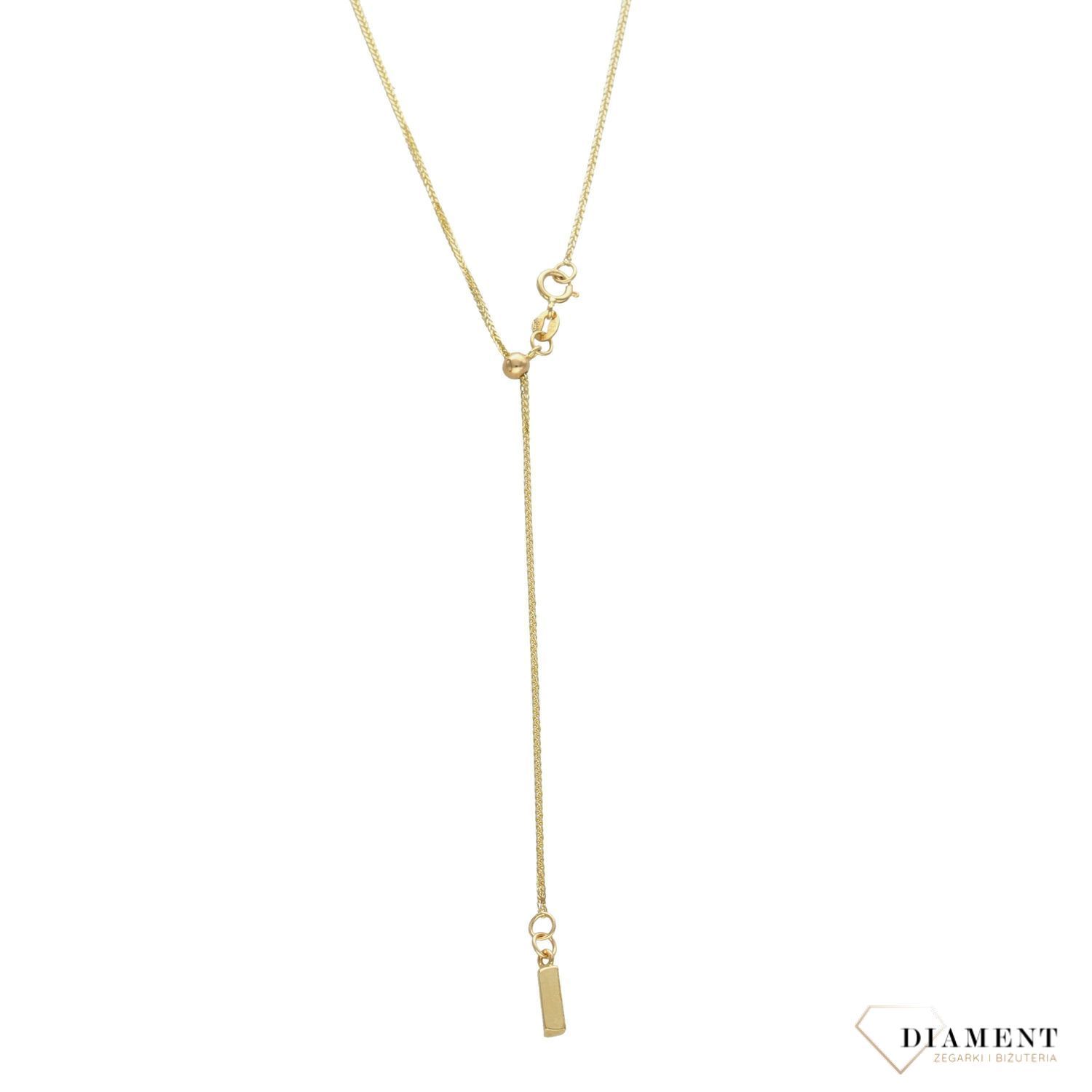 Złoty naszyjnik krawatka 585 'zakończony kwadracik'.jpg