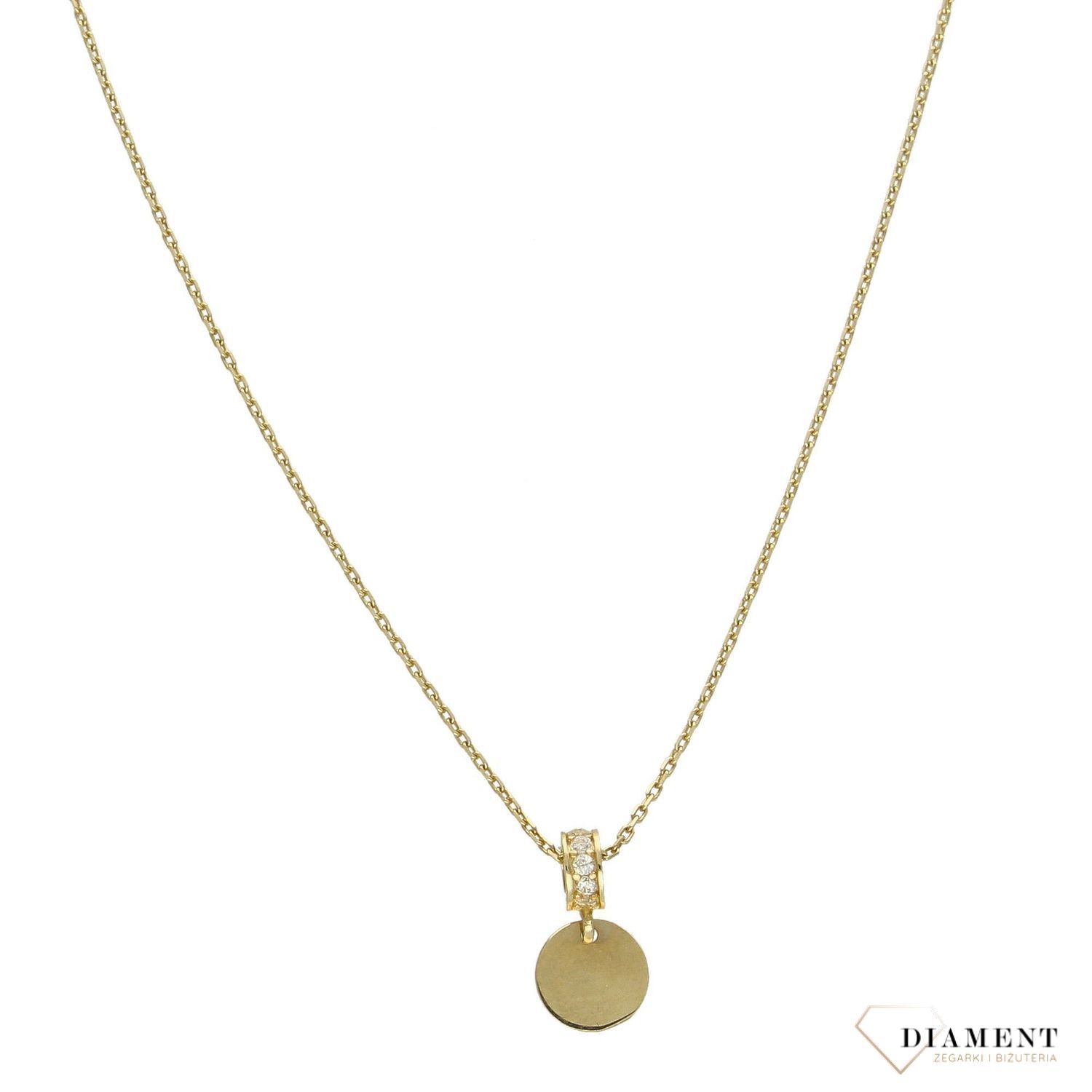 Złoty naszyjnik celebrytka 585 'wiszące kółko' NSZ-000000-033-585.jpg