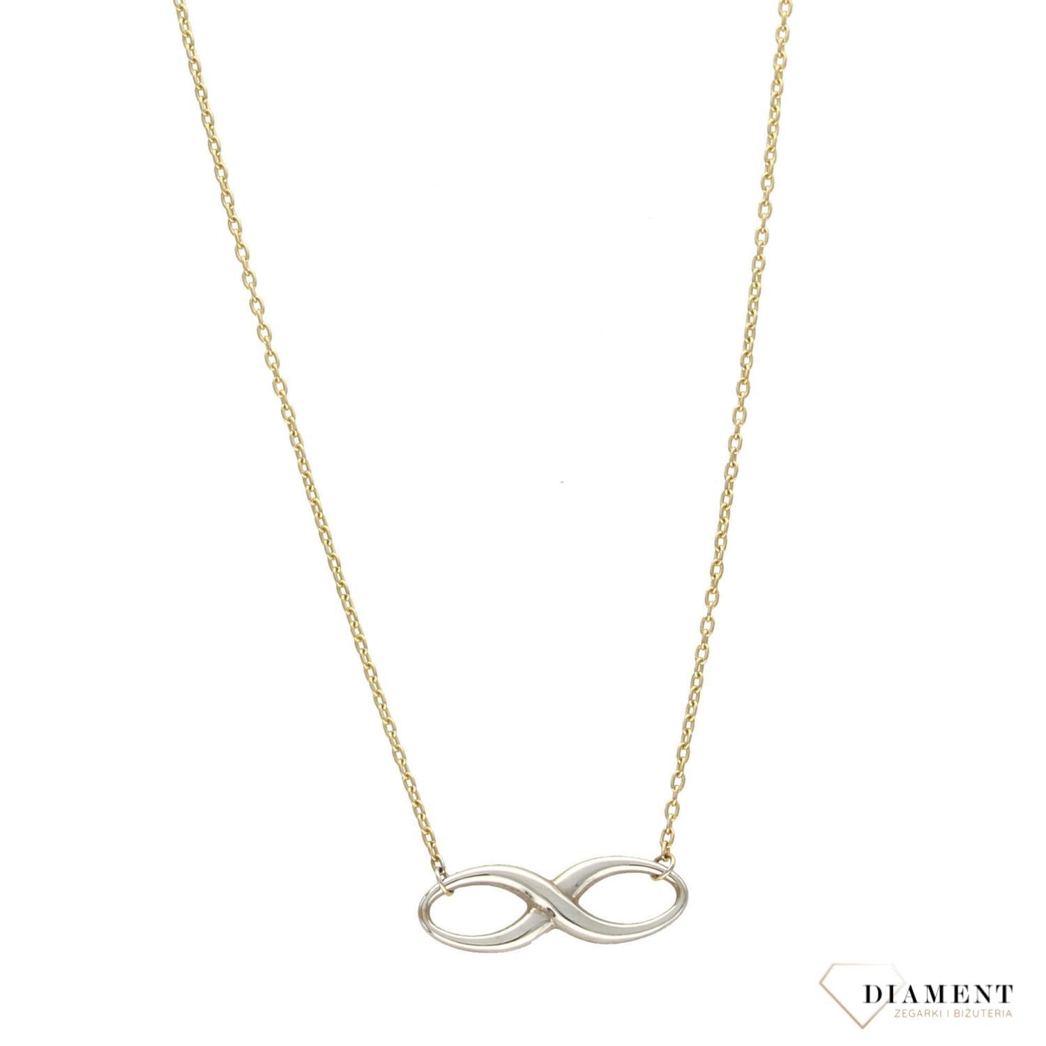 Złoty naszyjnik znak nieskończoności białe złoto NSZ-000000-034-585.jpg