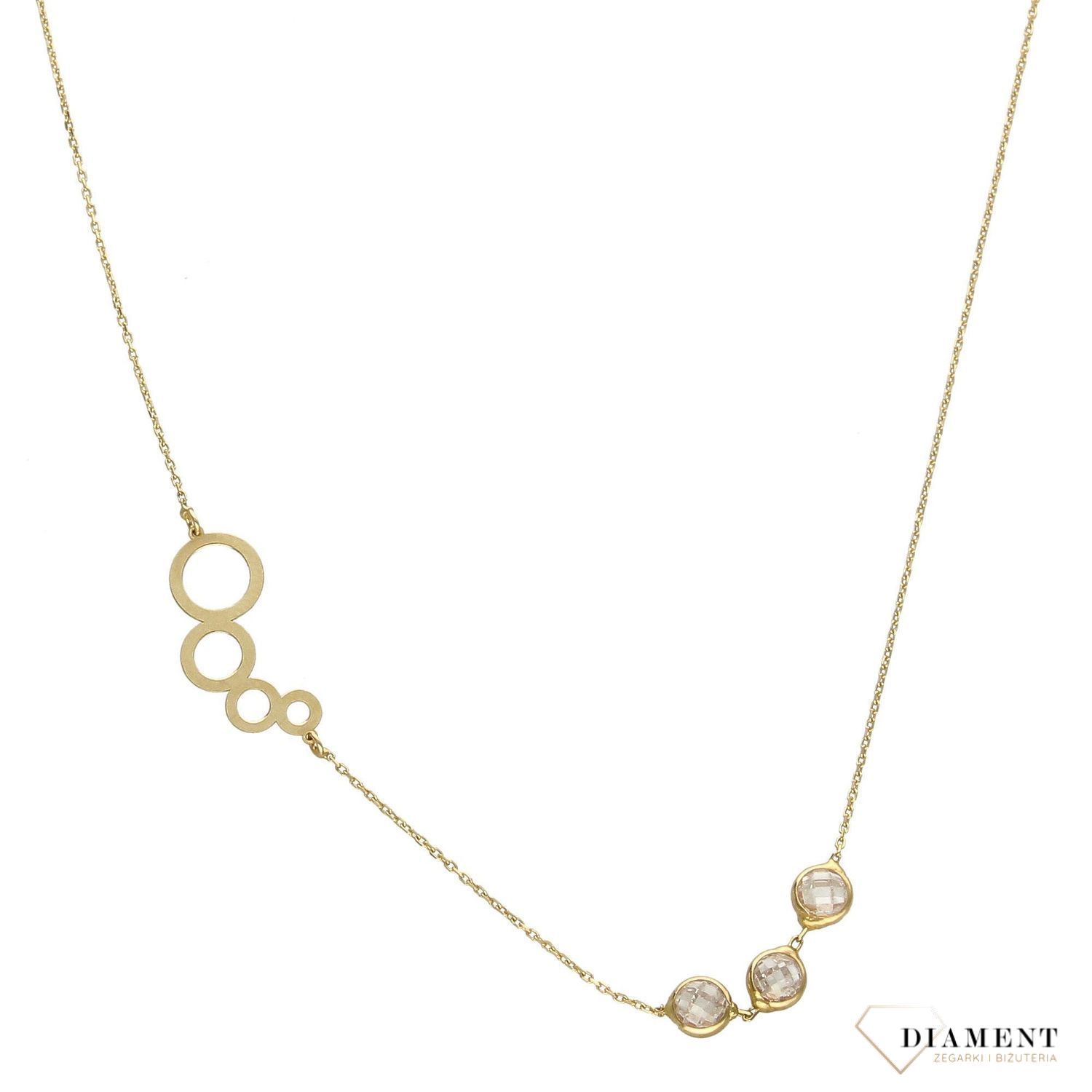 Naszyjnik złoty próby 585 z cyrkoniami NSZ-000000-037-585 Jest to idealny pomysł na prezent dla ukochanej, który został wykonany z wysokiej jakości 14-karatowego żółtego złota..jpg