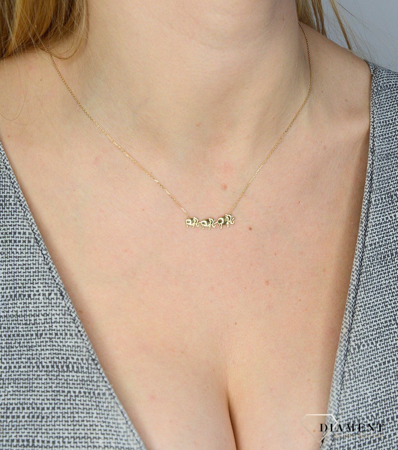 Naszyjnik złoty celebrytka 585 słoniki ✓Złote Naszyjniki Damskie w Sklepie z Biżuterią zegarki-diament.pl ✓Piękne i Eleganckie Naszyjniki dla Kobiet✓ Prawdziwe Złoto ✓.jpg