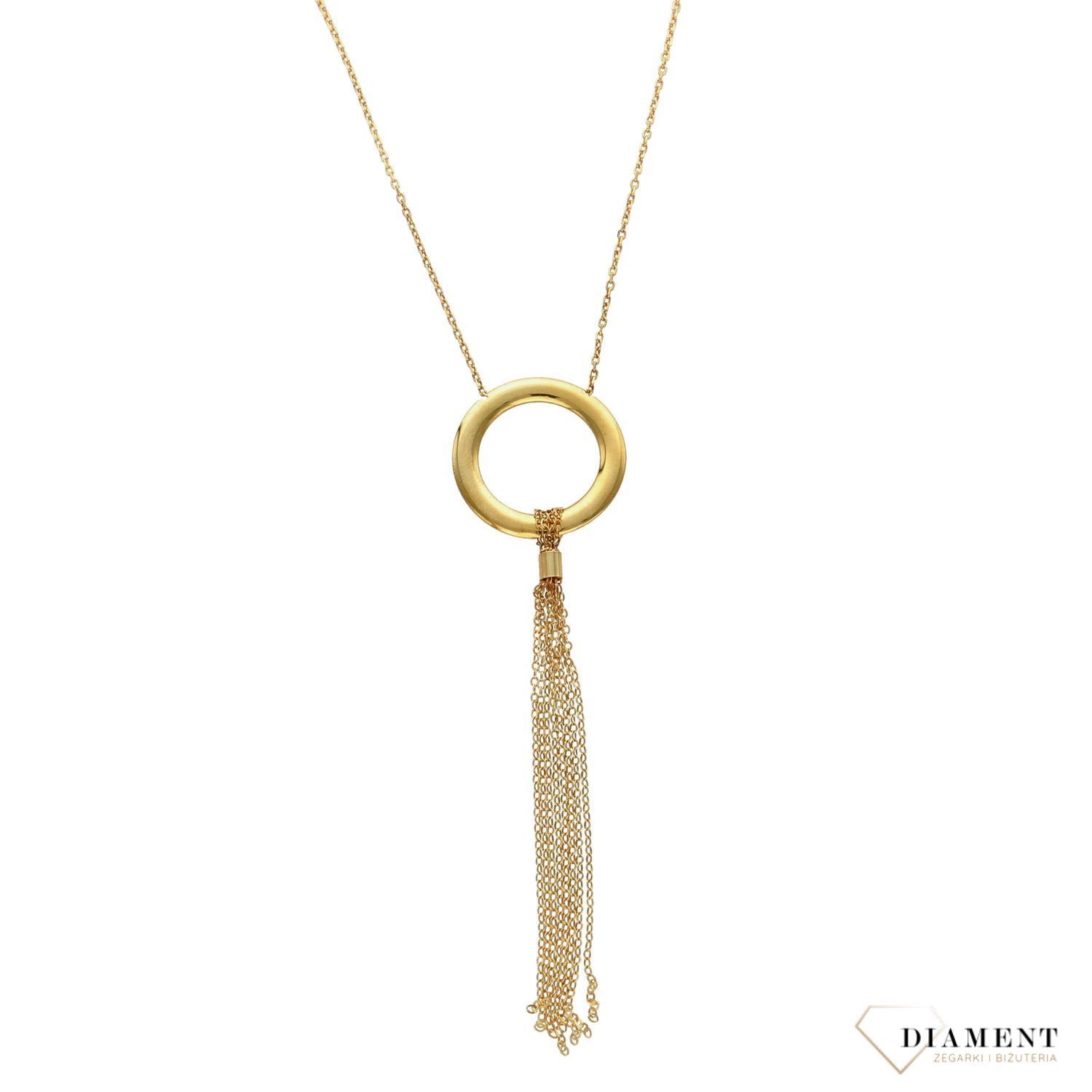 Naszyjnik złoty kółko z łańcuszkami.jpg