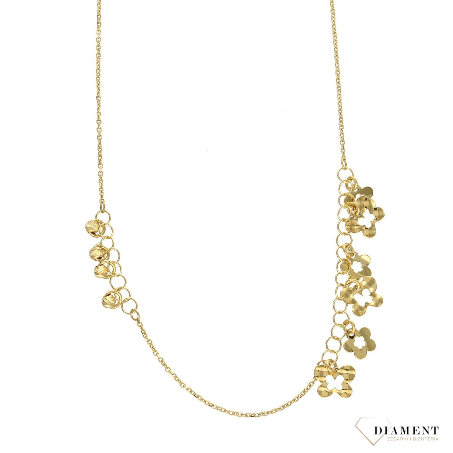 Złoty naszyjnik damski długi 585 kwiatki.jpg