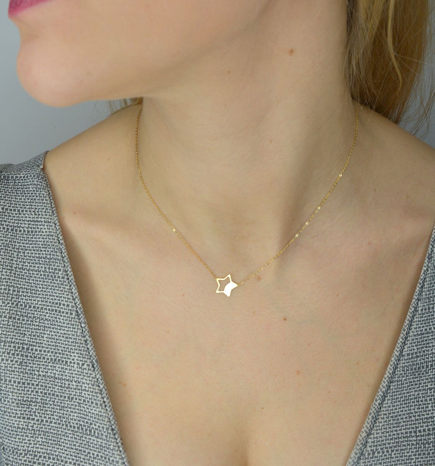 Złoty naszyjnik celebrytka 585 'Gwiazdka' NSZ-000000-047-585.jpg