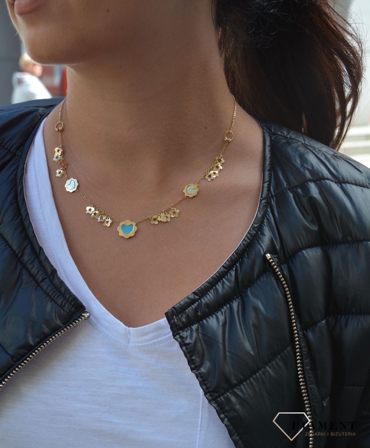 Naszyjnik złoty 585 serca i kwiaty.jpg