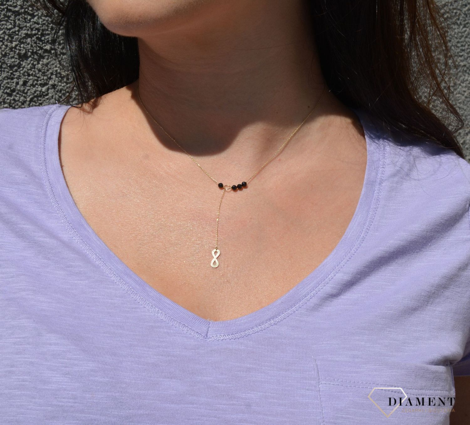 Naszyjnik złoty celebrytka 585 nieskończoność koraliki.xx1.jpg