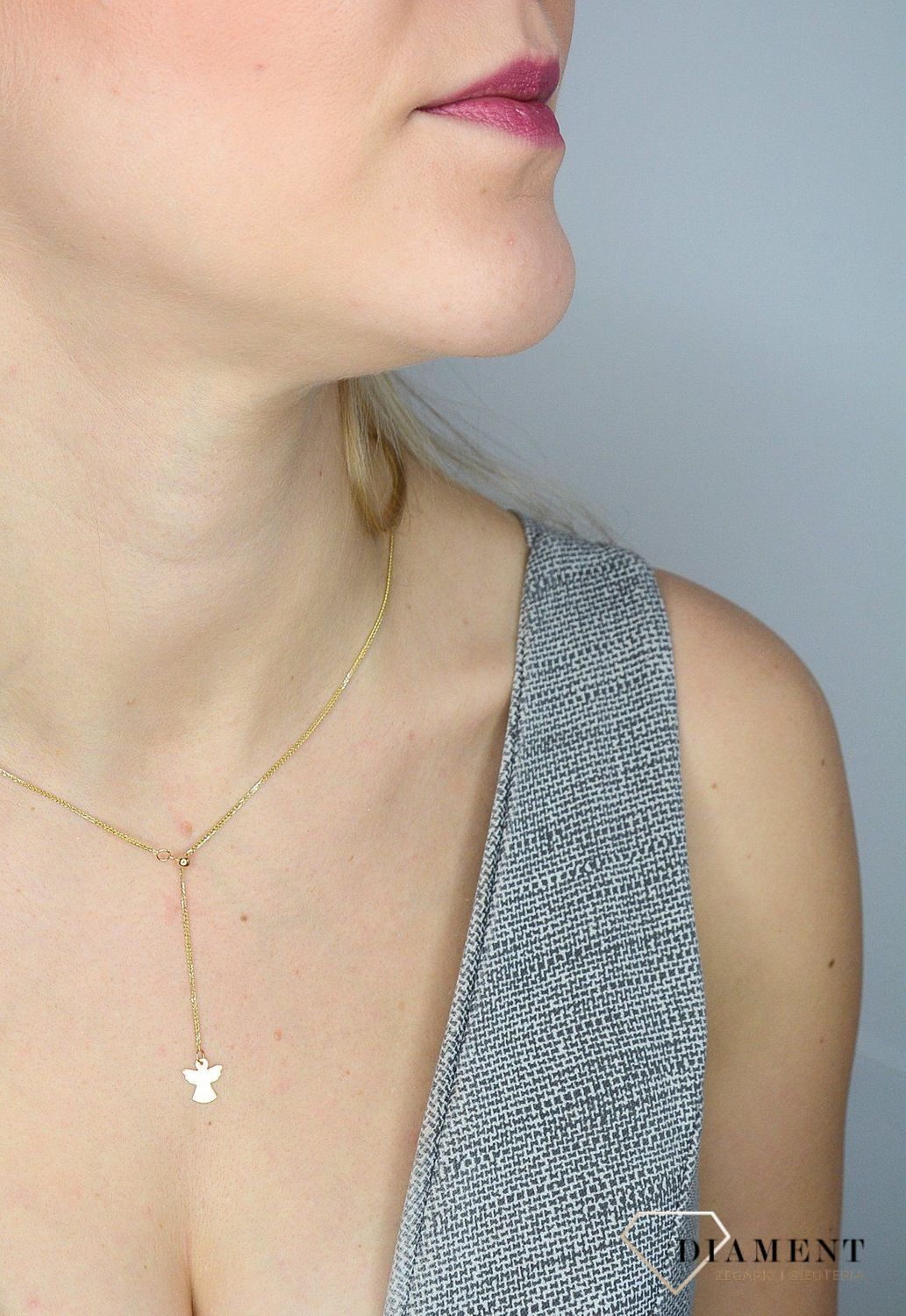 Naszyjnik złoty celebrytka 585 aniołek ✓Złote Naszyjniki Damskie w Sklepie z Biżuterią zegarki-diament.pl ✓Piękne i Eleganckie Naszyjniki dla Kobiet ✓Prawdziwe Złoto ✓.jpg