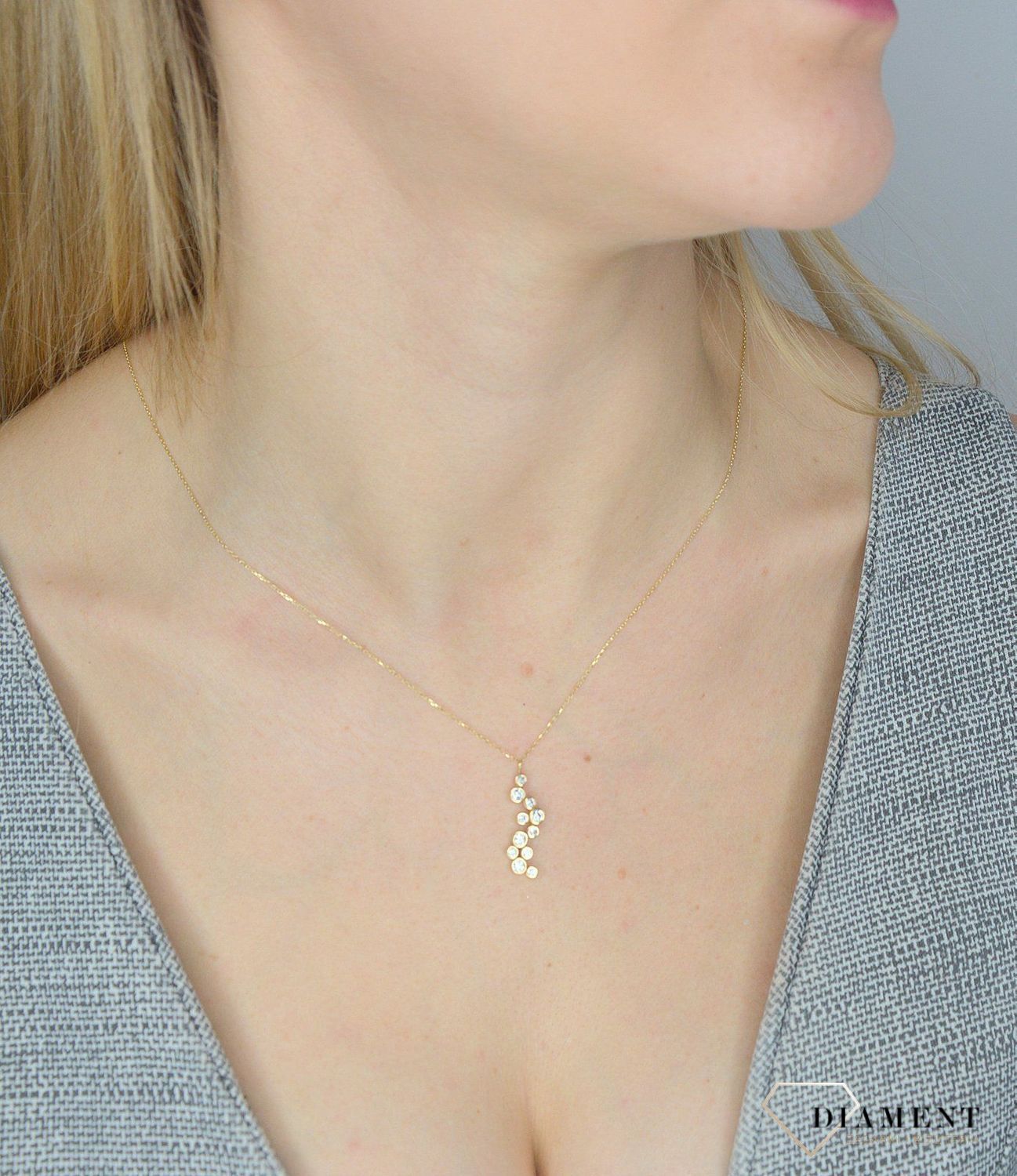 Naszyjnik złoty 585 z elementem wiszącym NSZ-000000-056-585 prezent dla mamy, prezent dla ukochanej, wymarzony prezent ✓Złote Naszyjniki dla kobiet, idealny prezent dla kobiety..jpg