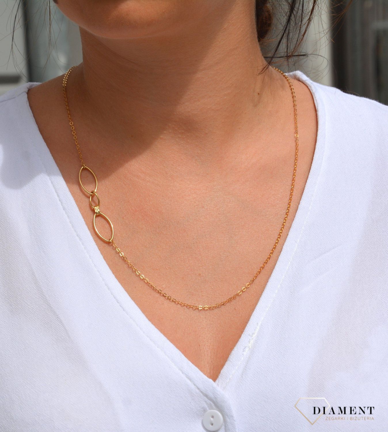 Złota celebrytka 585 długi naszyjnik z ciekawym wzorem.jpg