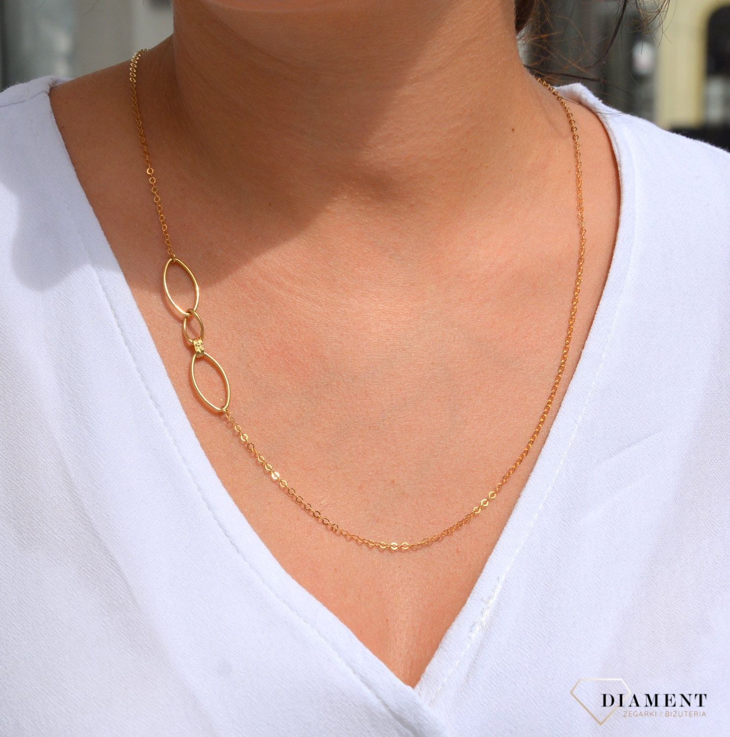 Złota celebrytka 585 długi naszyjnik z ciekawym wzorem.jpg