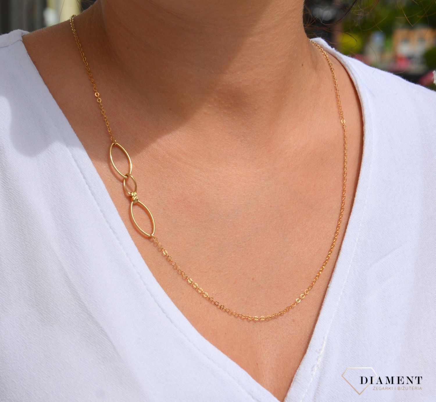 Złota celebrytka 585 długi naszyjnik z ciekawym wzorem.jpg