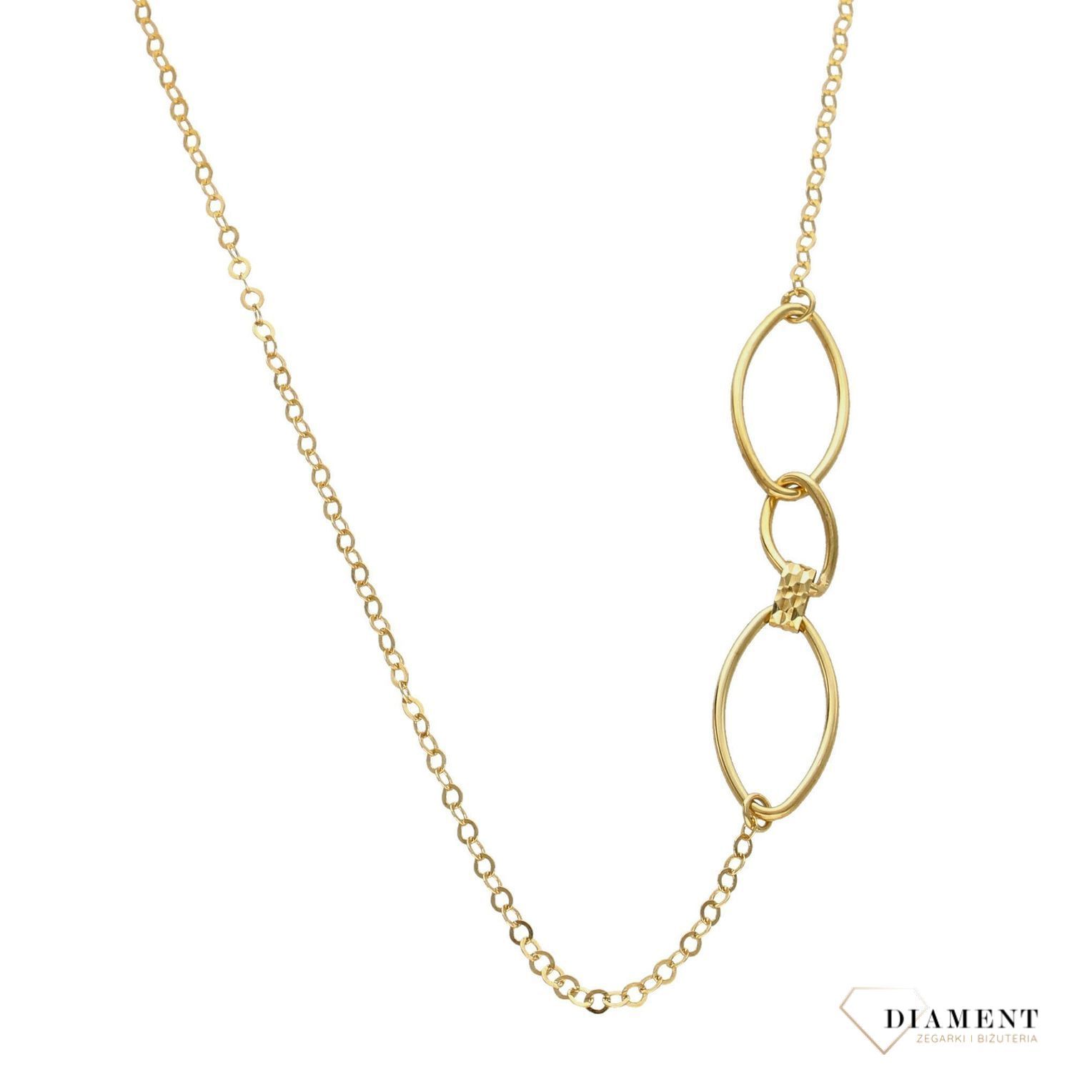 Złota celebrytka 585 długi naszyjnik z ciekawym wzorem.jpg
