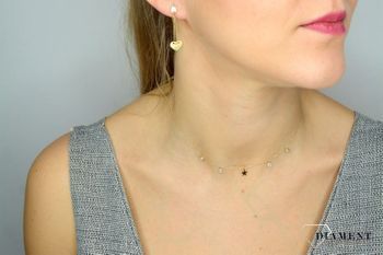Naszyjnik złoty choker z gwiazdkami i cyrkoniami próby 585 NSZ-000000-063-585 ✓Złote Naszyjniki Damskie w Sklepie  (4).JPG
