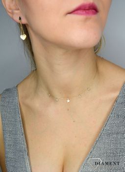 Naszyjnik złoty choker z gwiazdkami i cyrkoniami próby 585 NSZ-000000-063-585 ✓Złote Naszyjniki Damskie w Sklepie  (5).JPG