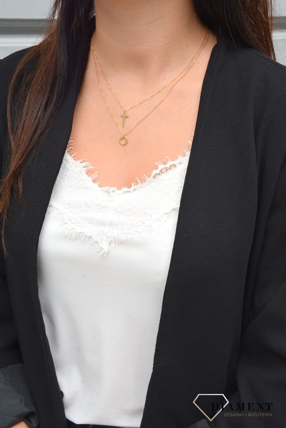 Złoty naszyjnik celebrytka kółko krzyżyk.jpg