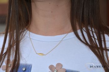 Złoty naszyjnik celebrytka z piórem✓Złote Naszyjniki Damskie w Sklepie z Biżuterią zegarki-diament (1).JPG