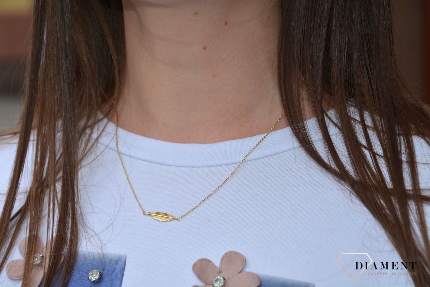 Naszyjnik celebrytka 585 pióro NSZ-000000-074-585.jpg