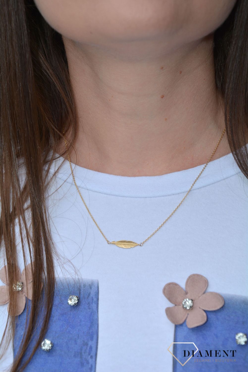 Naszyjnik celebrytka 585 pióro NSZ-000000-074-585.jpg