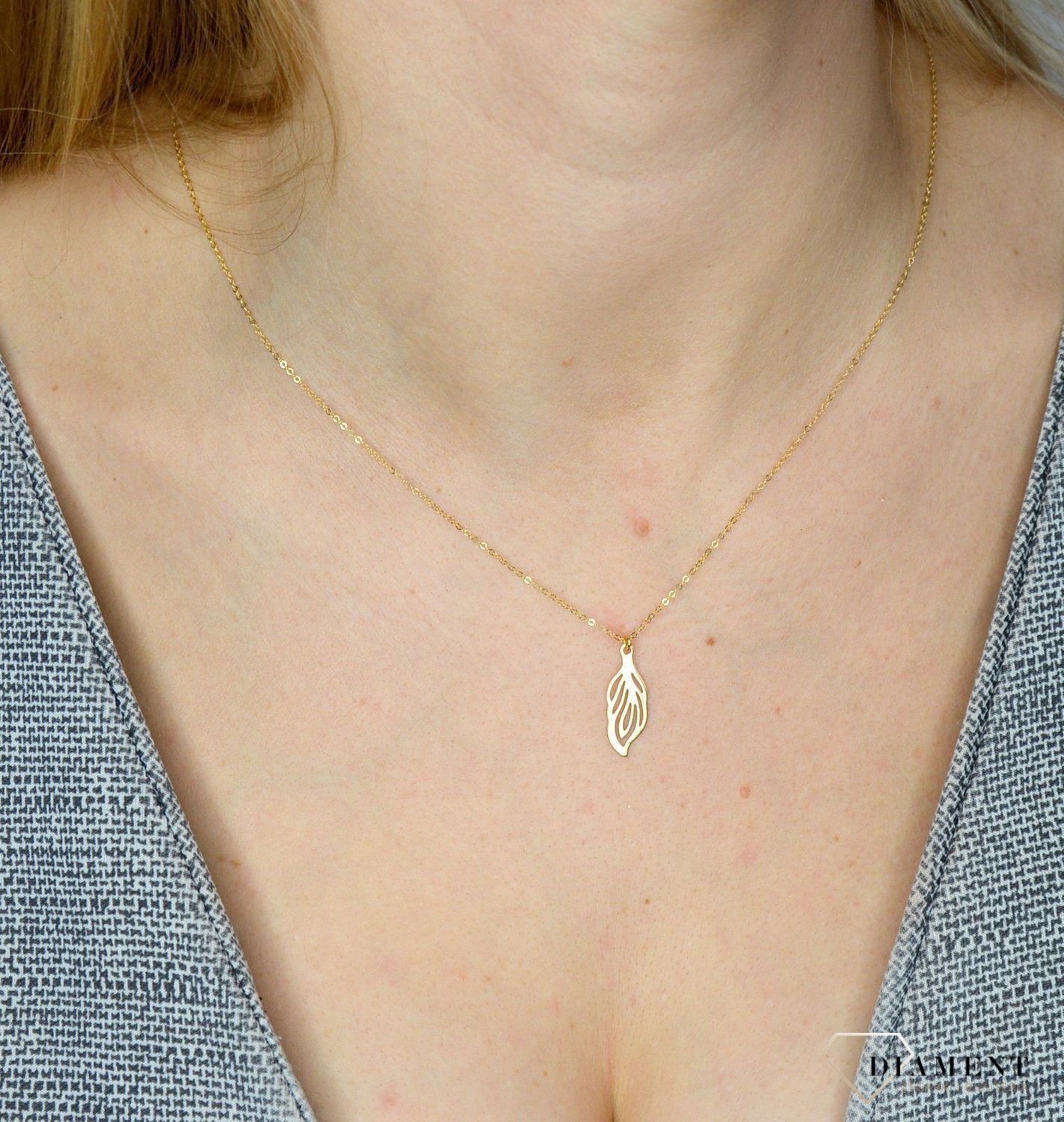 Naszyjnik złoty próby 585 listek NSZ-000000-077-585  ✓Złote Naszyjniki Damskie w Sklepie z Biżuterią zegarki-diament.pl✓ Piękne i Eleganckie Naszyjniki dla Kobiet✓.jpg