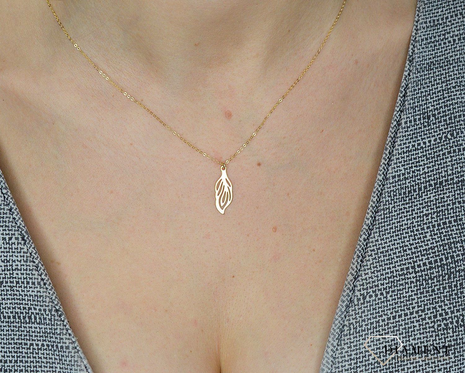Naszyjnik złoty próby 585 listek NSZ-000000-077-585  ✓Złote Naszyjniki Damskie w Sklepie z Biżuterią zegarki-diament.pl✓ Piękne i Eleganckie Naszyjniki dla Kobiet✓.jpg