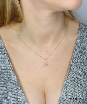 Naszyjnik złoty próby 585 listek NSZ-000000-077-585  ✓Złote Naszyjniki Damskie w Sklepie z Biżuterią zegarki-diament.pl✓ Piękne i Eleganckie Naszyjniki dla Kobiet✓2.JPG
