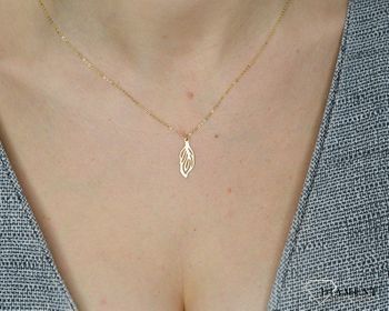 Naszyjnik złoty próby 585 listek NSZ-000000-077-585  ✓Złote Naszyjniki Damskie w Sklepie z Biżuterią zegarki-diament.pl✓ Piękne i Eleganckie Naszyjniki dla Kobiet✓3.JPG