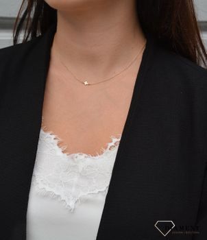 Naszyjnik złota celebrytka 585 malutki krzyż z cyrkonią, prezent dla mamy, prezent dla ukochanej, wymarzony prezent ✓Złote Naszyjniki dla kobiet, idealny prezent dla kobiet.JPG