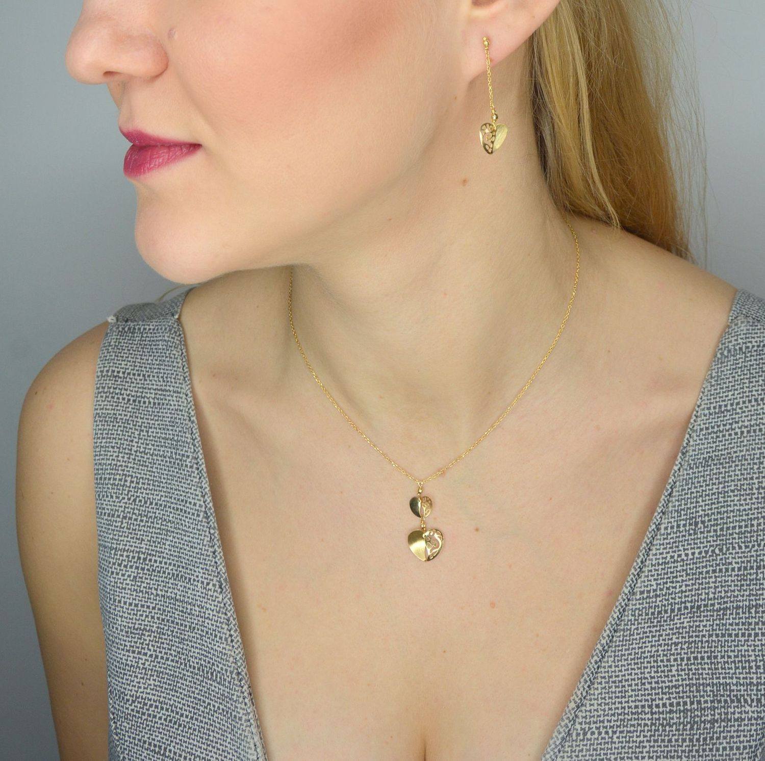 Złoty komplet biżuterii 585 ażurowe serca NSZ-000000-084-585.jpg