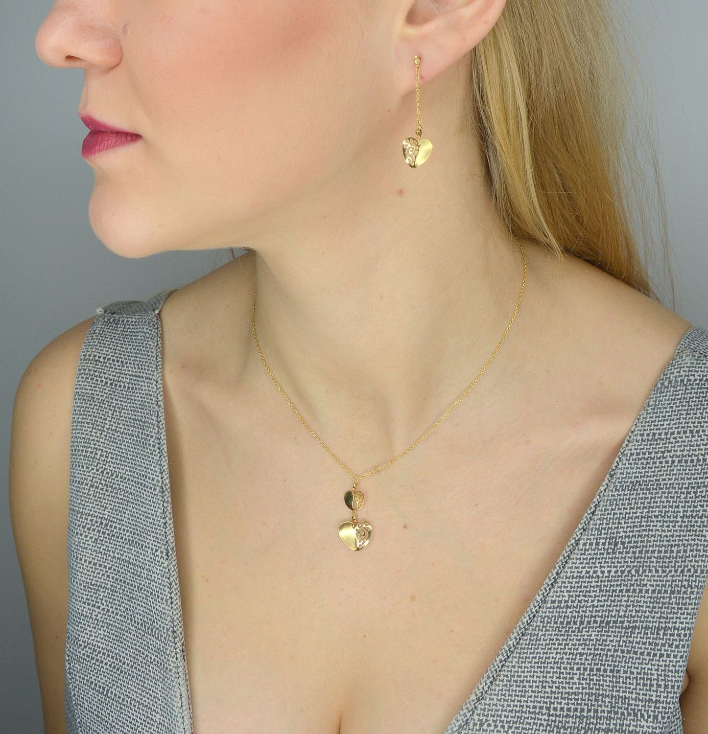 Złoty komplet biżuterii 585 ażurowe serca NSZ-000000-084-585.jpg