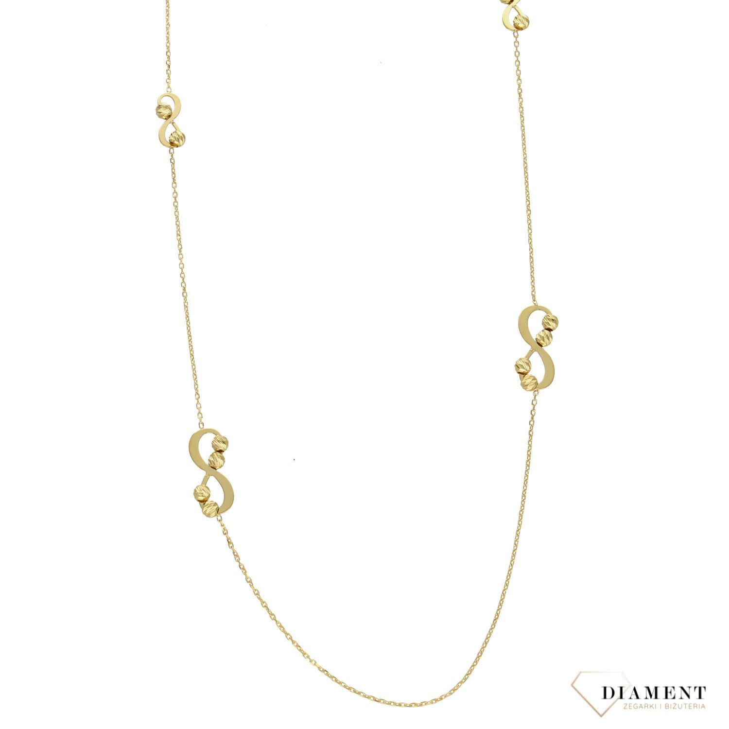 Złoty naszyjnik 585 nieskończoność koraliki NSZ-000000-092-585.jpg